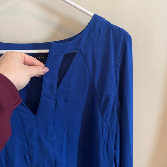Guess Royal Blue Blouse with Cutouts Size Large - Picture 3 of 7